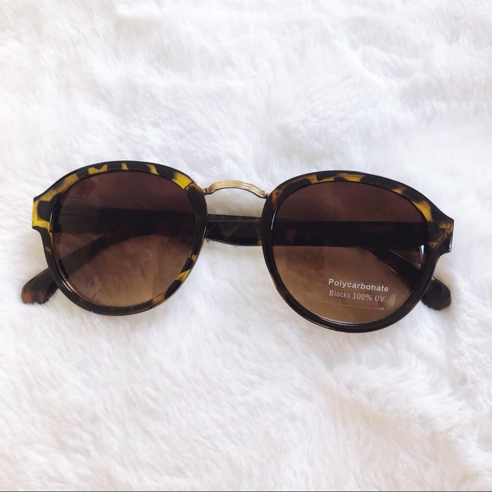 Mya Tortoise Brown Round Fashion Sunglasses - Picture 2 of 9